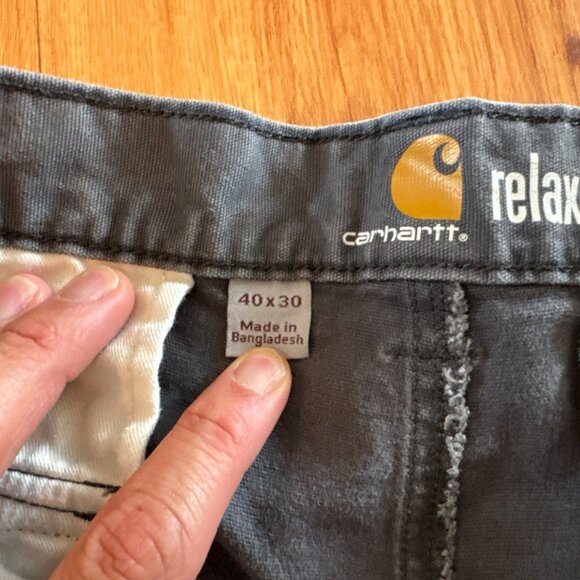 Carhartt Cargo Pants Men 40x30 (38x27) Gray Relaxed Fit Rugged Work Jeans - Picture 3 of 8